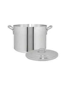 VAPORERA / OLLA 70 Lt. Baja de Aluminio Triple Fuerte de 3mm - Plateado - Ver 5