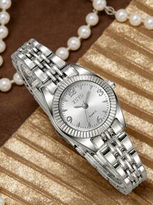 1pc/Set XSYO Women's Full Steel Rhinestone Inlaid Watch Series, Minimalist & Elegant Multi-Scale Quartz Watch, Suitable For Daily Wear Or Gift, Valentine's Day - one-size - View 2