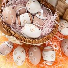 12pcs 6cm Plastic Easter Eggs Decorations - Unbreakable Hanging Easter Eggs, Suitable For Christmas Tree, Spring Festival Party, Colorful Fillable Decorative Eggs, Easter Baskets, Home And Garden Spring Display, DIY Craft Hanging Decor, Seasonal Easter Decorations