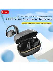 HTC Auriculares Bluetooth abiertos NE18: audio espacial de nivel VR, Dolby Atmos, batería de larga duración, resistencia al agua y al sudor con clasificación IP, imprescindibles para viajes de negocios. - Plateado - Ver 7