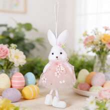 1个/4个复活节兔子玩偶挂饰，家居装饰，主题派对用品，节日活动道具