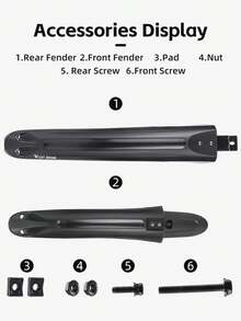 WEST BIKING Widened Durable Bicycle Fenders 26/27.5/29 Inches Mountain Road Bike Front Rear Quick Release Fenders