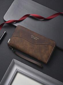 新款大容量商务男士钱包，拉链多功能长款真皮卡包 - 彩色 - 查看 15