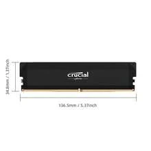 Crucial Pro 32GB DDR5 RAM (2X16Gb), CL36 6400Mhz, Overclocking Desktop Gaming Memory, Intel XMP 3.0 & AMD Expo Compatible, High Performance Gaming Memory, Gaming System, Modern Module, Efficient Cooling, Build, Precision Engineerin - White - View 8