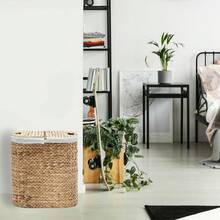 Seville Classics Hyacinth Handwoven Lidded Oval Double Hamper - 1 - 查看 4