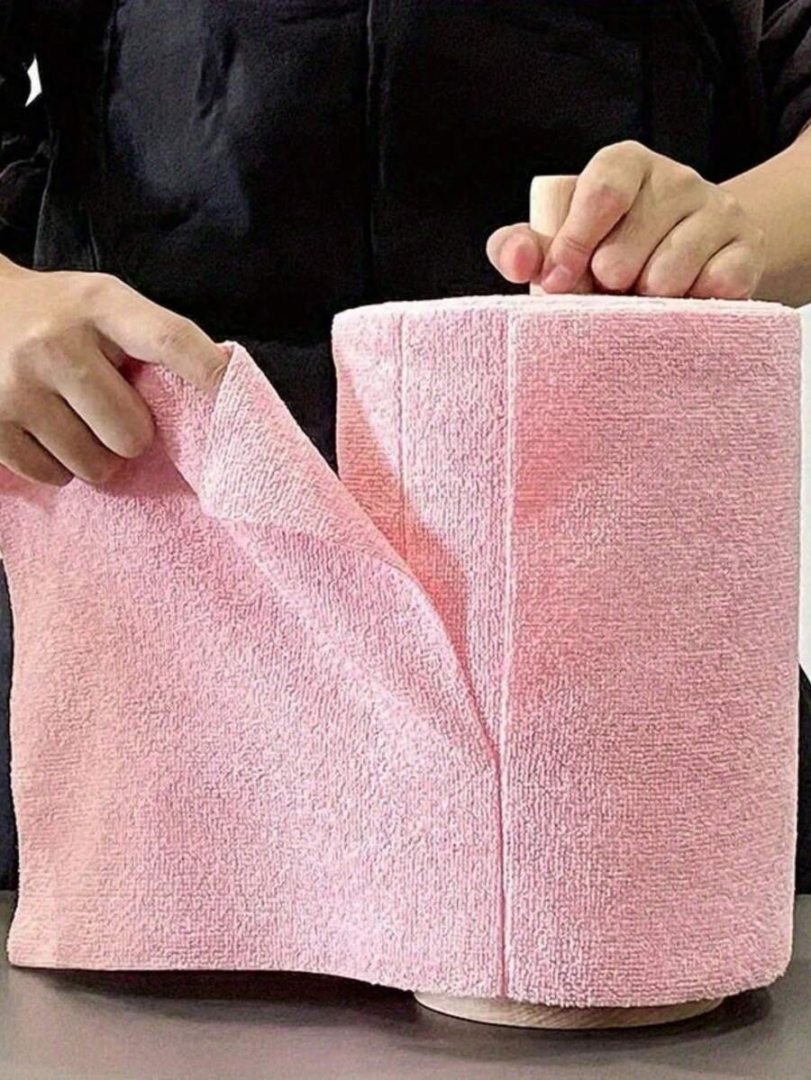 1 Rollo (20 piezas/50 piezas) Toallas de fibra ultrafina, toallitas húmedas desechables, material de fibra ultrafina, papel absorbente multiusos para limpieza, adecuado para limpieza de automóviles, servilletas, toallas de cocina, toallas holgadas, suministros de limpieza, herramientas de limpieza, utensilios de cocina, artículos del hogar, productos de limpieza del hogar - Multicolor - Ver 1