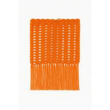 Handmade Crochet Beach Cover-Up - Fan Skirt With Fringe For Beach And Vacation - Orange - View 2