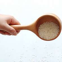 Anekoul Solid Wood Water Scoop Bath Salt Scoop Wooden Coffee Scoop Wooden Ladle Spoon Wooden Large Soup Scoops for Cooking Serving Flour Rice Beans 8.26 X 2.95 inch - como en la foto - Ver 6