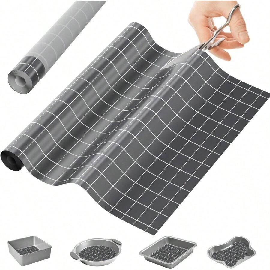 XGITtes para ornear de Silicona de o Alimenticio 30x160 - Esterilla Reutilizable para orno y Amasar con Diseño de Rejilla Reente a -40°C~230°C Lie de BPA Cortable Gris - Gris - Ver 1
