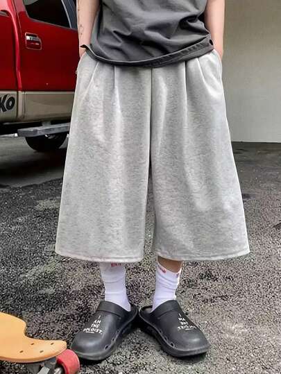 Men's Casual Mid-Length Shorts, Street Style For Summer