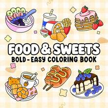 Food & Sweets 大膽簡單著色本，可愛卡通甜點快餐場景，成人初學者壓力與焦慮緩解著色頁（Cozy Spaces Coloring），聖誕節、情人節、生日、節日理想禮物，適合兒童塗鴉繪畫 - 食物與甜點 - 查看 13