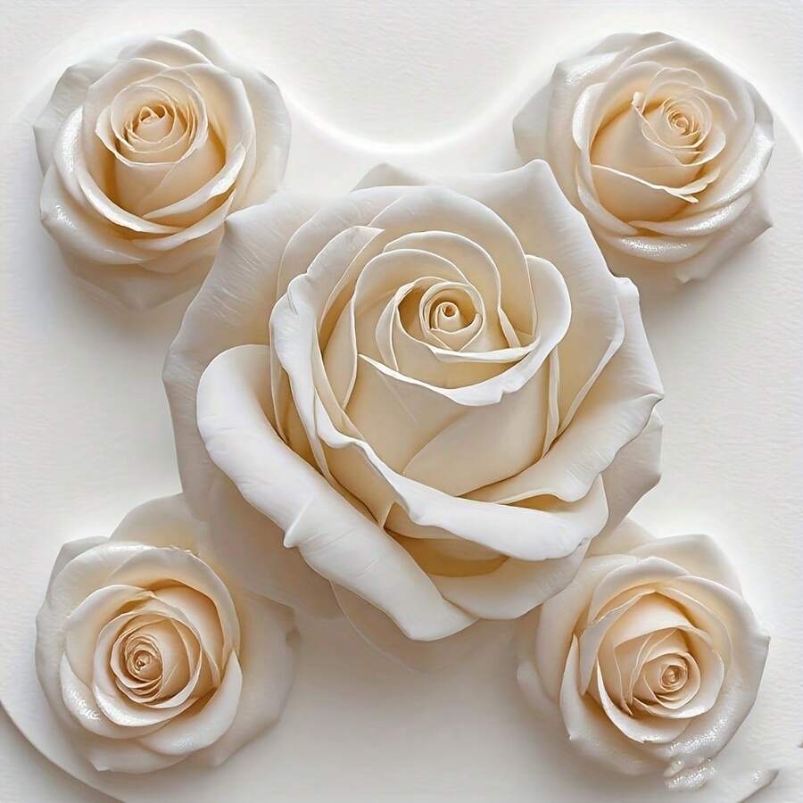 1个3D白色玫瑰花瓣硅胶模具 - 易于脱模,手工制作,花瓣层次分明,精致美观,适用于蜡烛、肥皂、树脂工艺品、生日、情人节、母亲节、婚礼礼物、DIY - 适合初学者和专家,多用途花卉模具 - 白色 - 查看 1