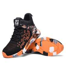 Orange Up Steel Toe High Top Boots,Comfortable Breathable Steel Toe Work Shoes For Men,Orange Security Protective Boots Men Lightweight FashiOnable Men's Sports Shoes And Safety Pro,Men Shoes Safety Bootss Safety Industrial Puncture-Proof Anti-Smash New Safety Boots Men Steel Toe Outdoor Security Boots,Construction Working Boots,Construction Working Boots For All Seasons, Fashionable Steel Toe Safety Boots For Work, Hiking Suitable For Sanitation Workers, Warehouses, Factories, Work And Outdoor Exploration, And Trainer - Orange - View 4