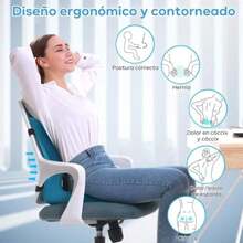 Cojin para Coxis y Ciatica , Cojín de Espalda y de Silla Combinado, Asiento para Silla de Oficina de Memory Foam,Aliviar La Ciática,Con Funda Lavable,Favorece La Circulación,para Oficina y Hogar(default) - Unitalla - Ver 5