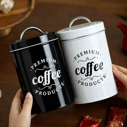 Set de 3/1 recipiente de bucătărie pentru blat cu capace etanșe, recipiente pentru ceai, cafea, zahăr și făină, borcane negre cu etichete gravate, recipiente pentru alimente și bucătărie, recipiente rotunde pentru depozitarea cafelei, cutii pentru depozitarea cafelei, ceaiului și zahărului, albe, negre, recipiente metalice pentru depozitarea ceaiului, cafelei și zahărului cu mânere - pentru dulapuri de bucătărie, depozitare în cămară, cadouri pentru mama, Ziua Mamei, decorațiuni de nuntă, cadouri pentru tata, iubit, iubită