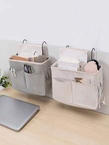 Multifunctional Fabric Wall-Mounted Storage Organizer Bag, Multi-Pocket Bedside Hanging Basket, Suitable For Dorms And Various Room Types, Student Bedside Bed Sheet Storage Bag - Multicolor - View 5