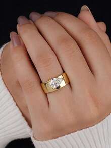 1枚经典简约水滴形锆石925纯银戒指，优雅欧式复古风格，女士珠宝礼品，适合舞会、聚会和派对佩戴 - 水滴戒指 - 查看 4