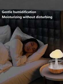 Yogle Raindrop Night Light Aroma Diffuser, Mini Humidifier Desktop Fountain Bedside Sleep Relaxation Water Drop Sound