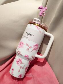 STANLEYo X LOVESHACKFANCYo 40oz / 1183ml Limited Edition Flowstates QUENCHERs H2.0 Tumbler With Straw. Floral-Core: Always In Style. Roses, Purple, Blue And White Flowers. Double-Wall Vacuum Insulation. Textured Comfort-Grip Handle. It's Very Suitable As A Gift. Can Be Used For Outdoor Sports, Heat Preservation Time Cold And Hot Water. Can Be Insulated, Exquisite Workmanship, Frozen Drinks, Beautiful Appearance. (Gift Box Packaging) - 40oz/1183ml - Xem 9