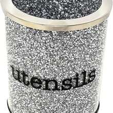 DEENZ Crushed Diamond Silver Utensil Holder Crystal Utensils Pot Jar Kitchen Storage - Silver - View 2