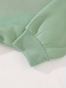 女士秋冬四叶草印花时尚卫衣 | 绿色宽松长袖卫衣，适合毕业季、返校季和教师节 | 女士秋季服装、女士上衣、女士节日服装、情人节上衣、女士情人节服装、女士度假服装、情人节服装、女士节日服装、女士办公服装、圣帕特里克节、节日套装 - 薄荷綠 - 查看 4