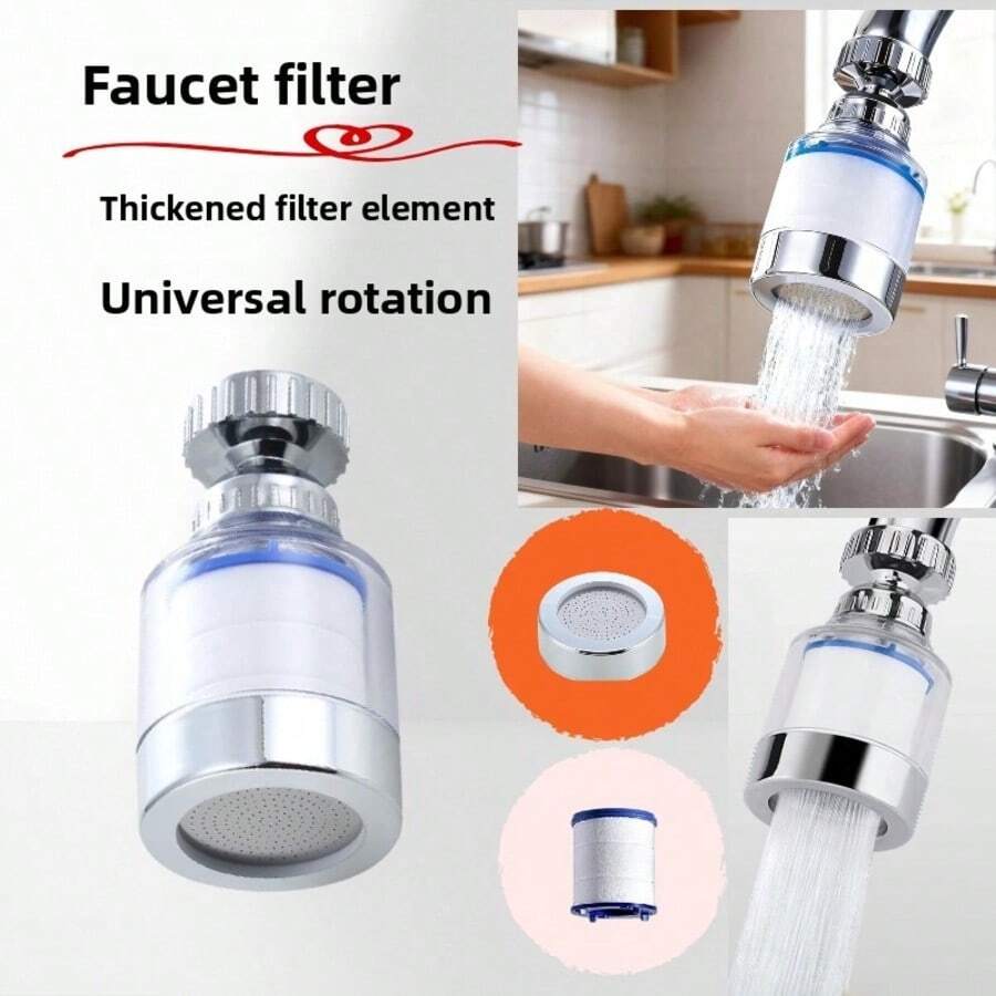 Household Faucet Filter - Multi-Layer Precise Filtration For Tap Water Impurities, Fits Various Faucet Interfaces, Easy Installation Without Tools, Durable Filter Accessory, Bathroom Sink Universal Water Purifier, Fine Mesh Blocks Mud, Sand, Rust Impurities, Goodbye Water Impurities Troubles, Easily Improve Daily Water Cleanliness, Faucet Extension Filter, Multi-Angle Water Flow Design, Water-Saving And Anti-Splash For More Practical Use - Multicolor - View 1