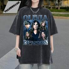 T-shirt vintage des années 90 Olivia Benson, chemise unisexe Law And Order - Noir - Voir 1