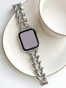 1条女士时尚V形金属表带，适用于45/49/38/40/41/42/44mm Ultra/SE/8/7/6/5/4/3/2/1 - 銀色 - 查看 3