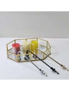 1个金属蜡烛盖，家居厨房装饰手柄香薰工具带灭火器盖 - 彩色 - 查看 3