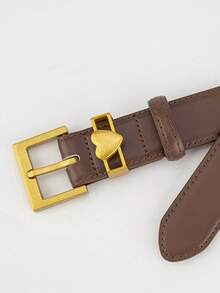 1/2pcs Vintage Square Heart Buckle Women's Belt, Minimalist Fashion Waist Belt, Waist Cincher, Elegant Versatile For Dresses, Pants, Coats, Indie Korean Style, Suitable For Daily Wear, Gift For Valentine's Day - Multicolor - View 7