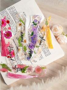 Personalized Bookmarks, Customized Embossed Daisy Resin Bookmarks, Floral Birth Month Flower Bookmark, Graduation Gift For Book Lovers And Teachers, Acrylic Magnetic Bookmarks - Multicolor - View 3
