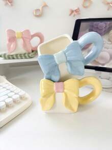 Dreamy Pearl Butterfly Ceramic Mug, Cute Style Coffee Cup, High-Quality Afternoon Tea Gift, Milk Tea Cup, Water Cup, Breakfast Cup, Back To School Ceramic Mug - Multicolor - View 6