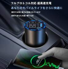 200W カーインバーター 12Vから110V 変換 コンバーター PD45W USB-C & QC3.0 急速充電対応 デュアルACコンセント付き スマート冷却ファン 5重保護 車載充電器 スマホ/ノートPC/車載冷蔵庫対応 - A - チェックする 6