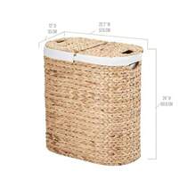 Seville Classics Hyacinth Handwoven Lidded Oval Double Hamper - 1 - 查看 11