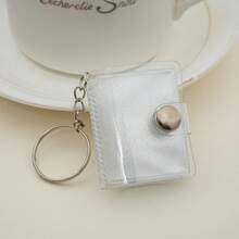 1个16页闪光透明迷你相册钥匙扣，简约优雅学生证/卡片夹相册 - 無色 - 查看 15