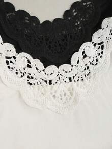 2pcs Women Embroidered Camisole Vest, Versatile Layering Undershirt, Adjustable Shoulder Straps, Suitable For All Seasons - Multicolor - View 3