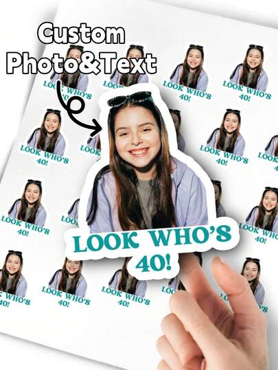 1-50pcs Customized Portrait Photo Stickers, Picture Stickers, Her Stickers, Personalized Stickers, Custom Pet Stickers, Suitable For Cups, Birthdays, Weddings, Housewarming, Schools, Homes And More, Multi-Functional, Decorative, Reusable