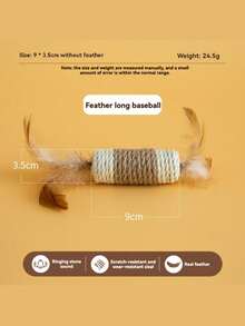 1 Stück mittelgroßer, strapazierfähiger, bissfester, quietschender natürlicher Sisal-Katzenball, minimalistischer frischer Stil, farbenfrohes sphärisches Design mit Feder-Mehrschicht-Wickeldetail, Selbstunterhaltung, Langeweile lindern, interaktives Katzen-Teaser-Haustierspielzeug, geeignet für tägliches Spielen zu Hause, Feiertags-Interaktion, Ganzjahres-Haustierpflege - Verschiedenfarbig - Übersicht 14