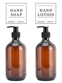 2个/套 500毫升/16盎司可重复灌装塑料泵瓶，适用于洗发水、沐浴露、护发素等 - 空瓶套装 - 彩色 - 查看 7