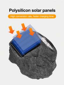 Solar Powered Buried Lights, Outdoor Garden Decorative Fake Stone Lights, Natural Style Waterproof Atmosphere Night Lights, Solar Powered Automatic Lighting, Yard Landscape Lights, Rock Shaped Buried Lights, Lawn Fake Mountain Hidden Lighting, Outdoor Landscape Natural Style Decorative Lights