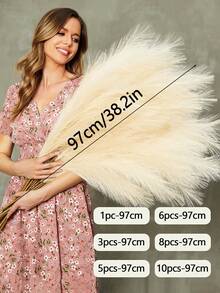 100根人造香蒲草，55厘米/97厘米，香蒲草，落地花瓶填充物，波西米亚农舍家居装饰，婚礼派对装饰，情人节，毕业礼物，秋季装饰（97厘米适用于落地花瓶，55厘米适用于桌面花瓶） - 象牙白 - 查看 19