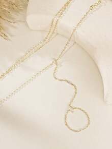 Elegant Sparkling Cubic Zirconia Multi-Layer Stacked Finger Ring Bracelet Set, Suitable For Women's Daily Wear, Nightclub Party, Gathering - Silver - View 2