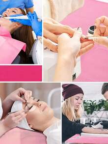 一次性粉黑美甲桌垫，三层防水可折叠清洁垫，多功能美容纹身牙科手术巾，防水桌布，适用于指甲屑、指甲垫和旅行便携用品。美甲工具 - 彩色 - 查看 4