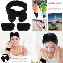 FOMIYES Paños Faciales Para Lavarse La Cara Diadema Diadema De Pelo Microfibra Lavado De Cara Muñequera Fuzzy Mujeres Maquillaje s Toalla De Spa Para El Cabello(default) - Multicolor - Ver 1