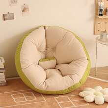 Foldable Warm Bean Bag Chair Egg Chair Cushion 59" 73" Replacemet With Cotton Filling Lazy Sofa Soft Thick Floor Cushion - 青檸色 & Beige - 查看 5