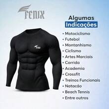 Thermal Shirt Second Skin T-Shirt UV Protection Compression Cold Heat Men's Blouse FÊNIX - màu đen - Xem 3