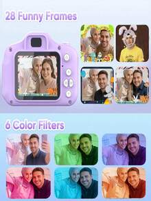 升级版1080P高清数码相机，配备2英寸屏幕，支持视频录制、DIY相框和多款游戏，是送给女孩的完美新年/生日/节日礼物。可爱便携，男女皆宜。内置150mAh可充电电池，是绝佳的生日礼物之选。 - 紫色的 - 查看 6