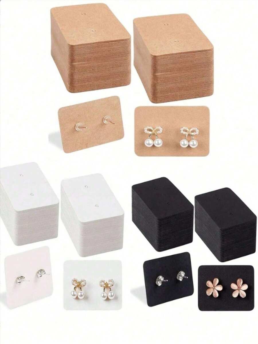100张耳环展示卡，适用于耳环收纳、送礼、礼品包装和零售展示，情人节包装、生日礼物、母亲节礼物、送给她的礼物。 - 彩色 - 查看 1