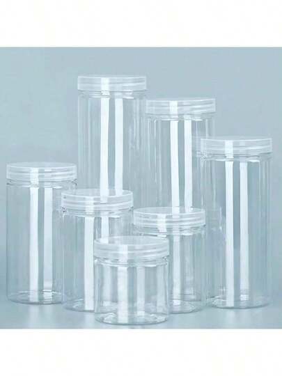 1pc Transparent Plastic Airtight Canister | Moisture-Proof Cereal & Grain Storage | Multipurpose Kitchen & Home Organization Container