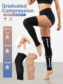 男女通用 20-30 mmHg 压力腿套 高弹舒适塑形腿套 - 彩色 - 查看 2